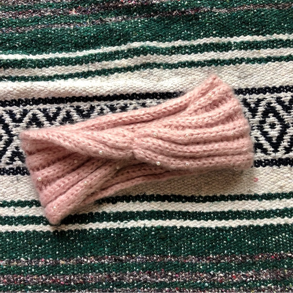 Pink knitted headband!